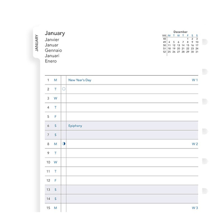 Dárek Filofax měsiční kalendář 2019 do zápisníků A5