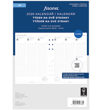 Diář FILOFAX Náhradní náplň A5 týdenní