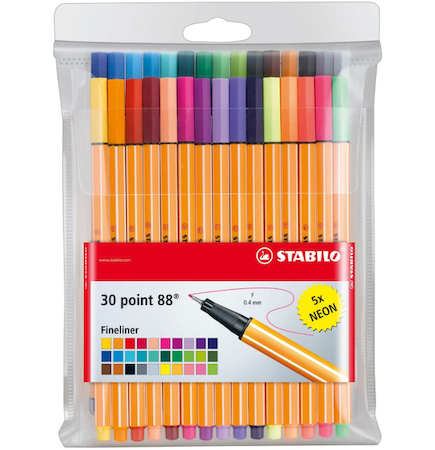 Liner STABILO point 88 sada 25 ks + 5 ks neon