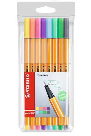 Liner STABILO Point 88 sada 8ks pastelových barev