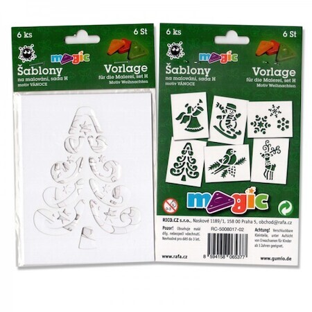 Šablony papírové Magic 6ks Vánoce