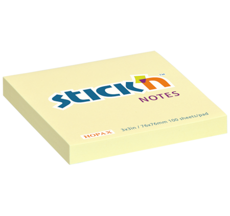 Samolepicí bloček Stick'n neon žlutý 76x76mm