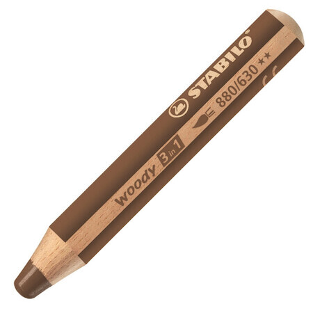 Stabilo woody 3in1 pastelka hnědá