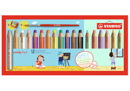 Stabilo woody 3in1 pastelky pastelové 18ks + ořezávátko