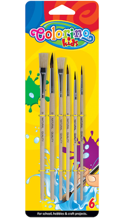 Štětce kulaté a ploché Colorino 6ks