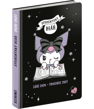 Studentský diář Kuromi (září 2026 – prosinec 2027) 9,8 x 14,5 cm