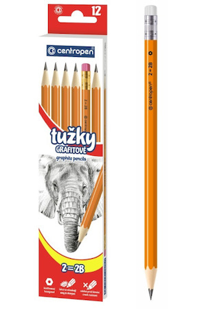 Tužka obyčejná Centropen č.2 s gumou