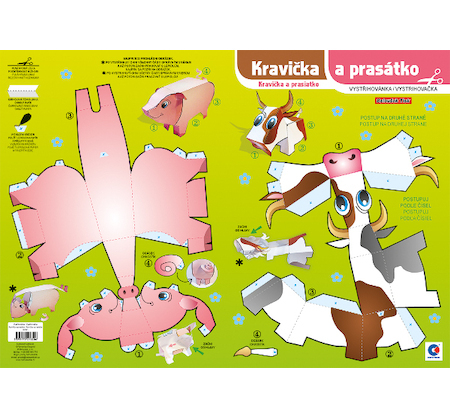 Vystřihovánky A3 Kravička a prasátko