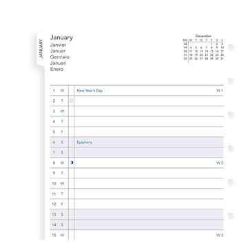 Dárek Filofax měsiční kalendář 2019 do zápisníků A5