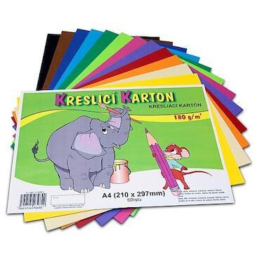 Kreslicí karton A4 180g mix barev