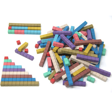 Počítací tyčinky v 10 barvách Montessori 100 ks