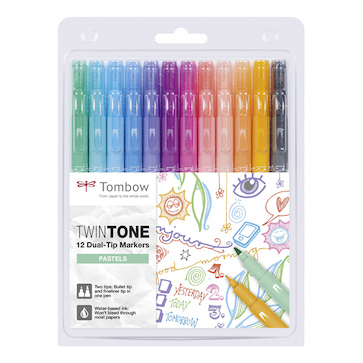 Popisovač oboustranný TwinTone 12 ks pastelové barvy