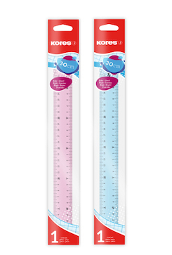 Pravítko 30 cm Kores Barevné