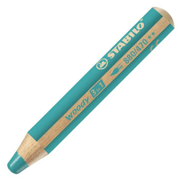 Stabilo woody 3in1 pastelka tyrkysová
