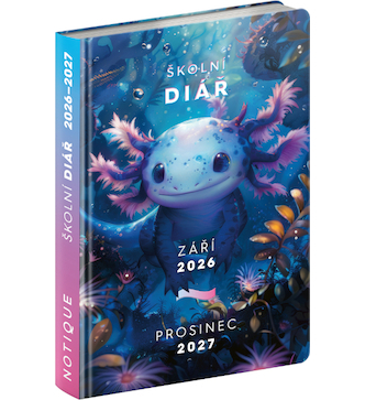 Studentský diář Axolotl (září 2026 – prosinec 2027) 9,8 x 14,5 cm
