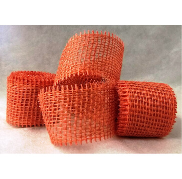 Stuha jutová 4cm x 3m oranžová
