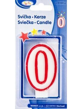 Svíčka číslo ''0'' 75mm