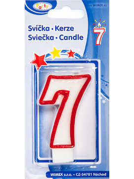Svíčka číslo ''7'' 75mm