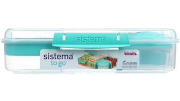 Tříkomorová krabička s nádobou na jogurt a miskou 1,48 l Sistema® TO GO™