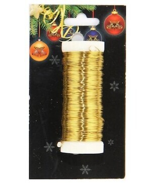 Vázací drátek 37mmx30m zlatý